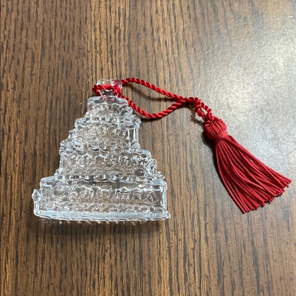“5/$20” Waterford Crystal Cake Ornament with Red Tassel our first Christmas 2005